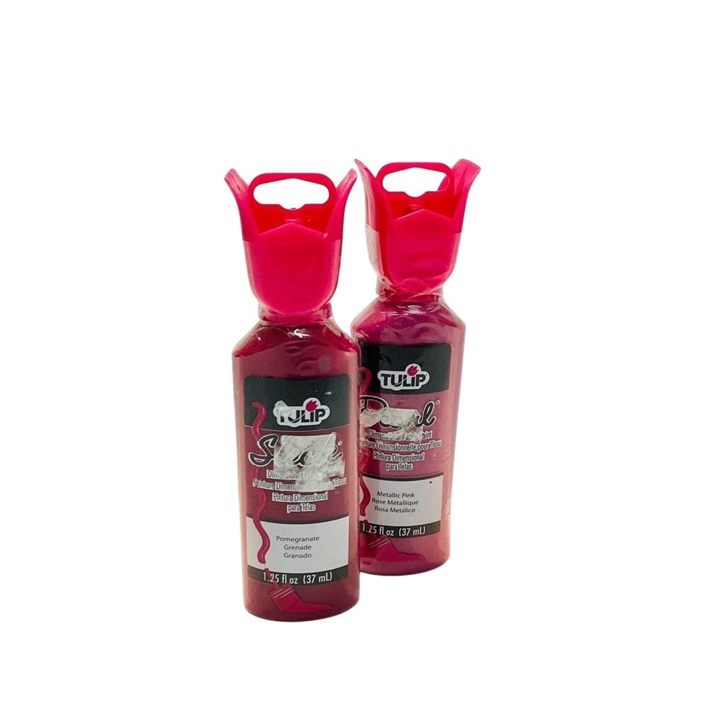 Tulip Dimensional Fabric Paint 1.25oz - pomegranate & metallic pink